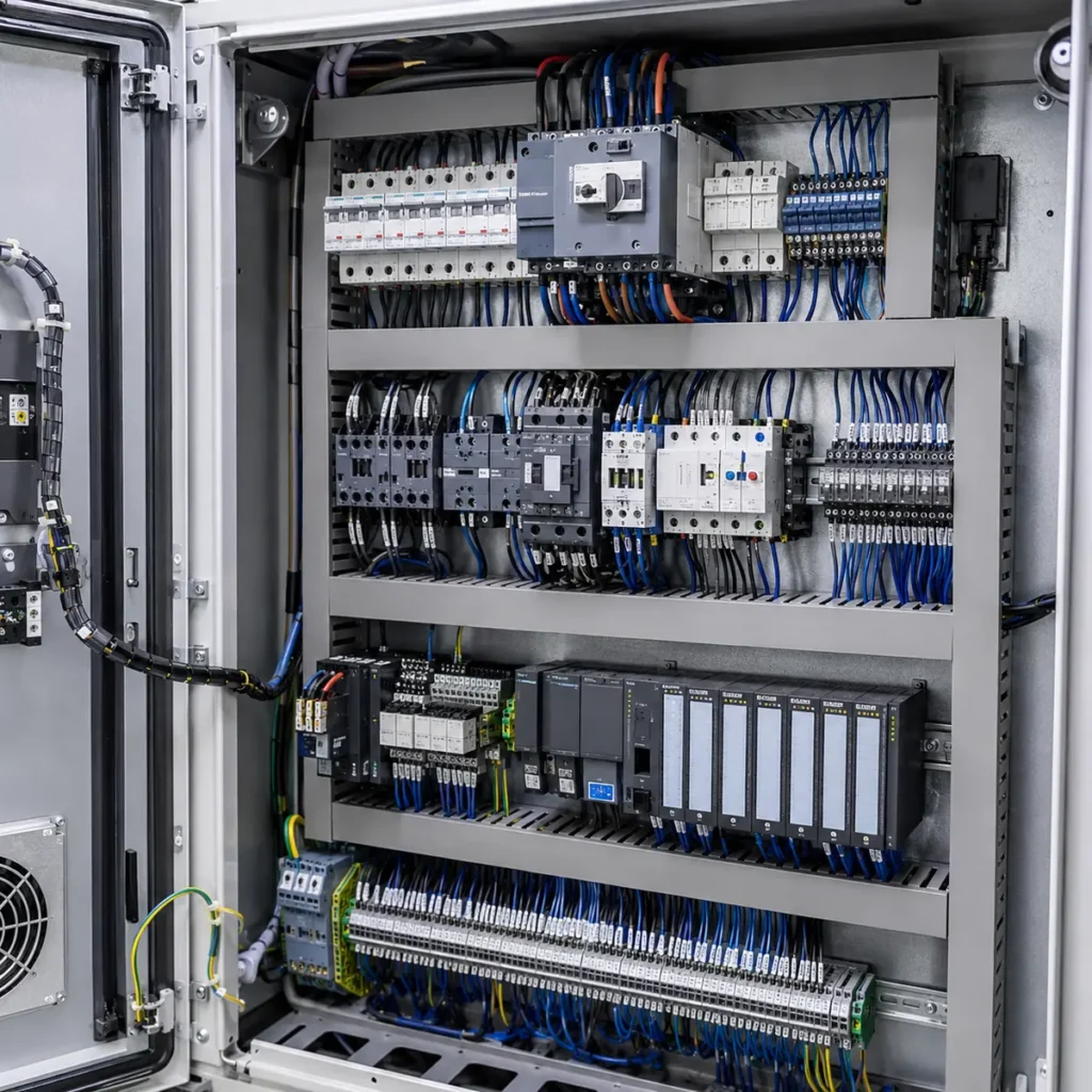 Tablero eléctrico industrial integrado a un proceso productivo en planta